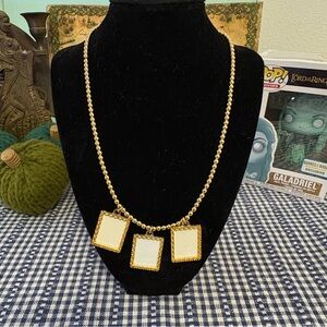 Vintage picture frame necklace with barrel clasp